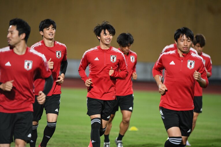 代表デビューに期待が集まった三笘薫だが、出場機会はなかった　©JFA