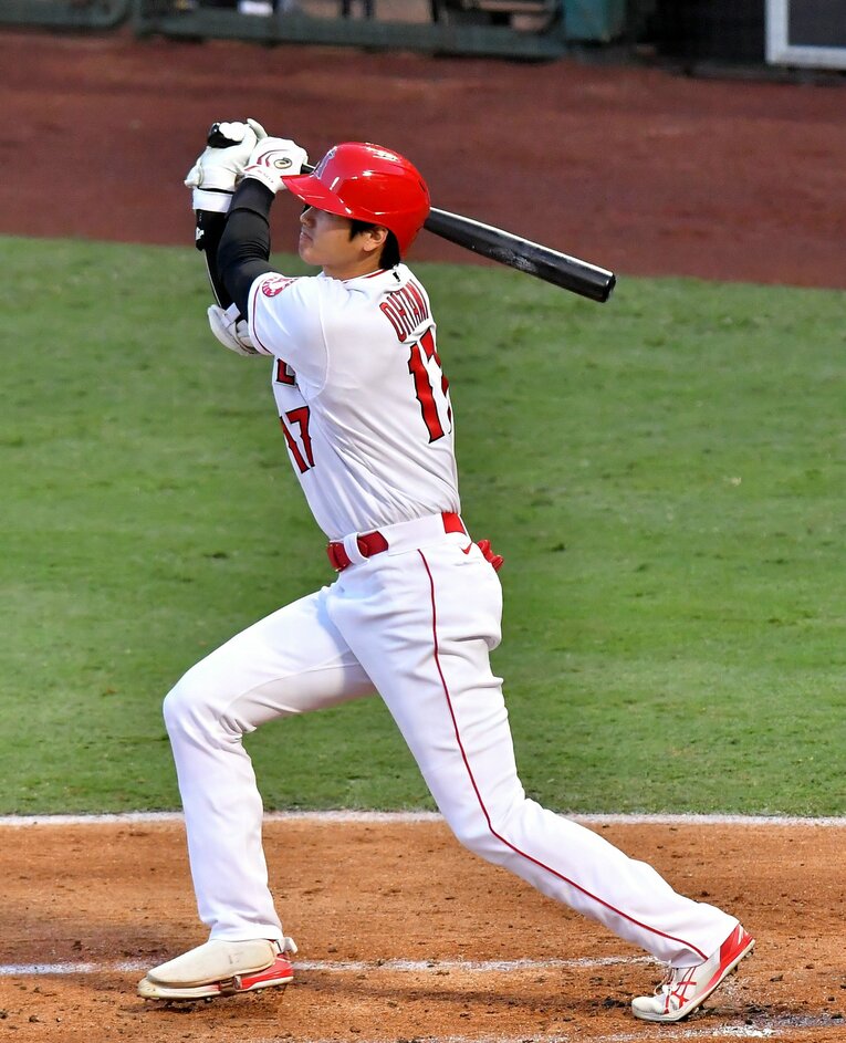 プロ8年目、メジャー3年目（2020年）の大谷翔平　©JIJI PRESS