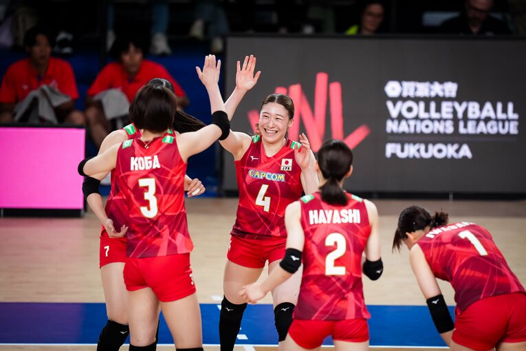 石川真佑（VNL韓国戦）©︎Volleyball World