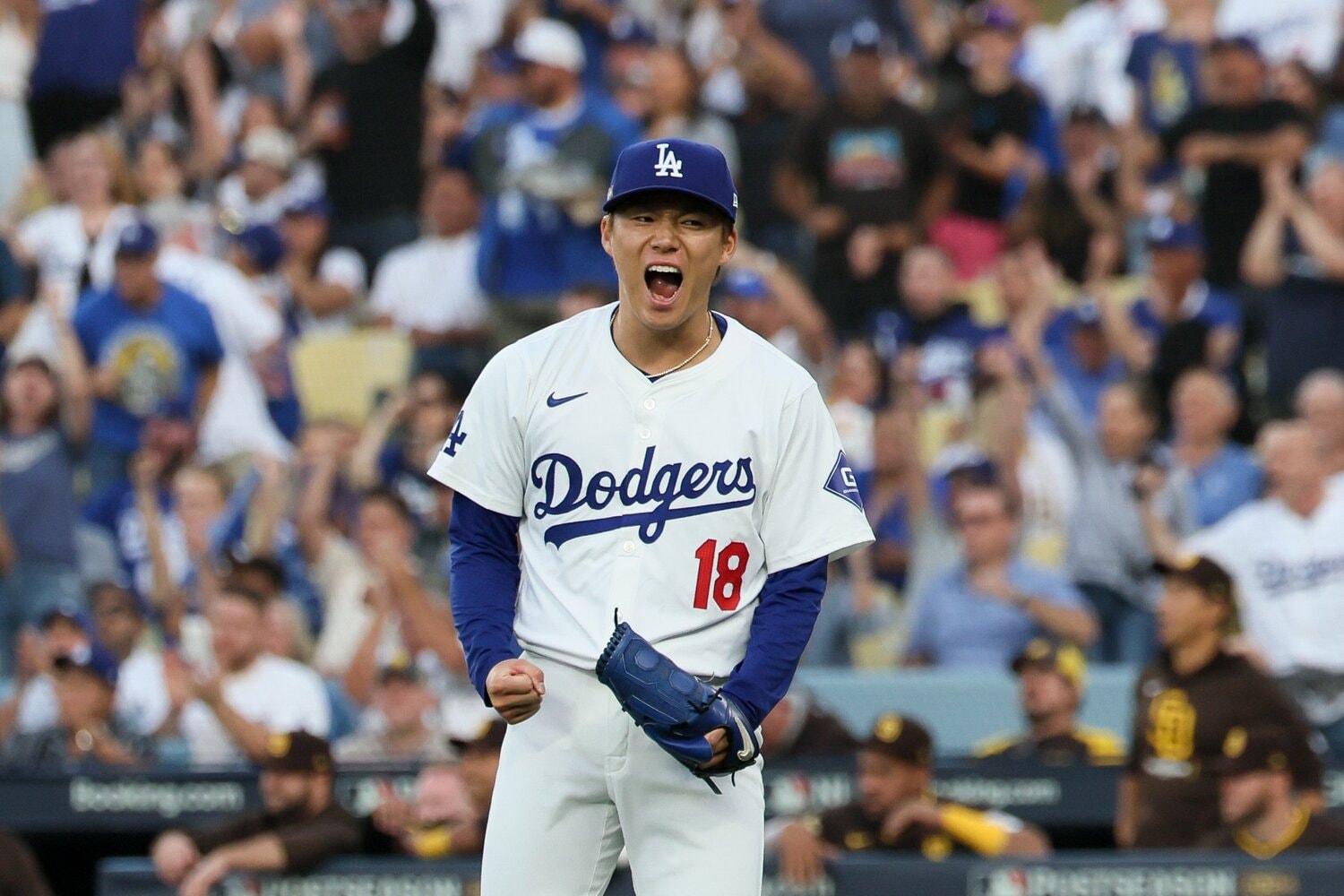 山本はパドレスとの第5戦のような快投を再び見せられるか　©Getty Images