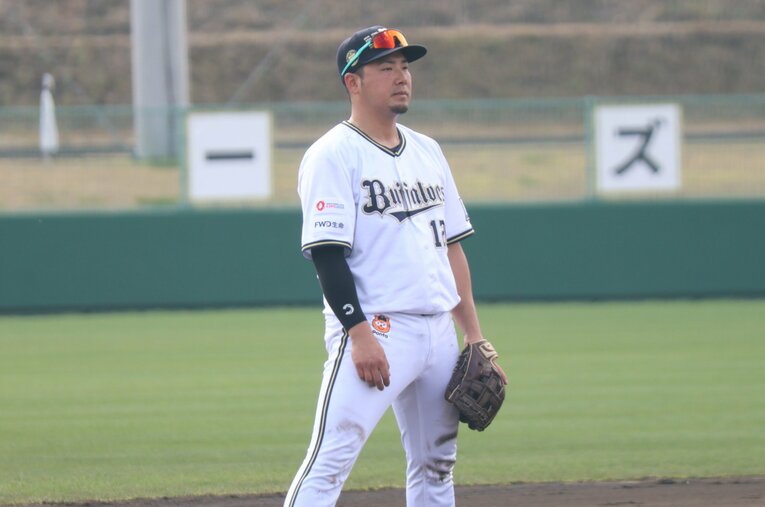 キャンプでは本職の捕手以外に三塁や一塁を守る場面も　©︎Fumi Sawai