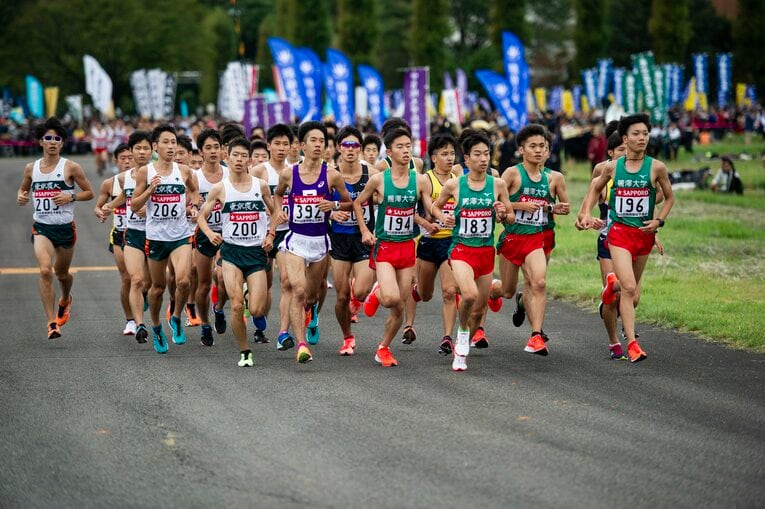 前年の第95回大会では立教大は28位。栗本は全体247位という成績だった。ゼッケン392番は当時1年の馬場勇希　©Yuki Suenaga