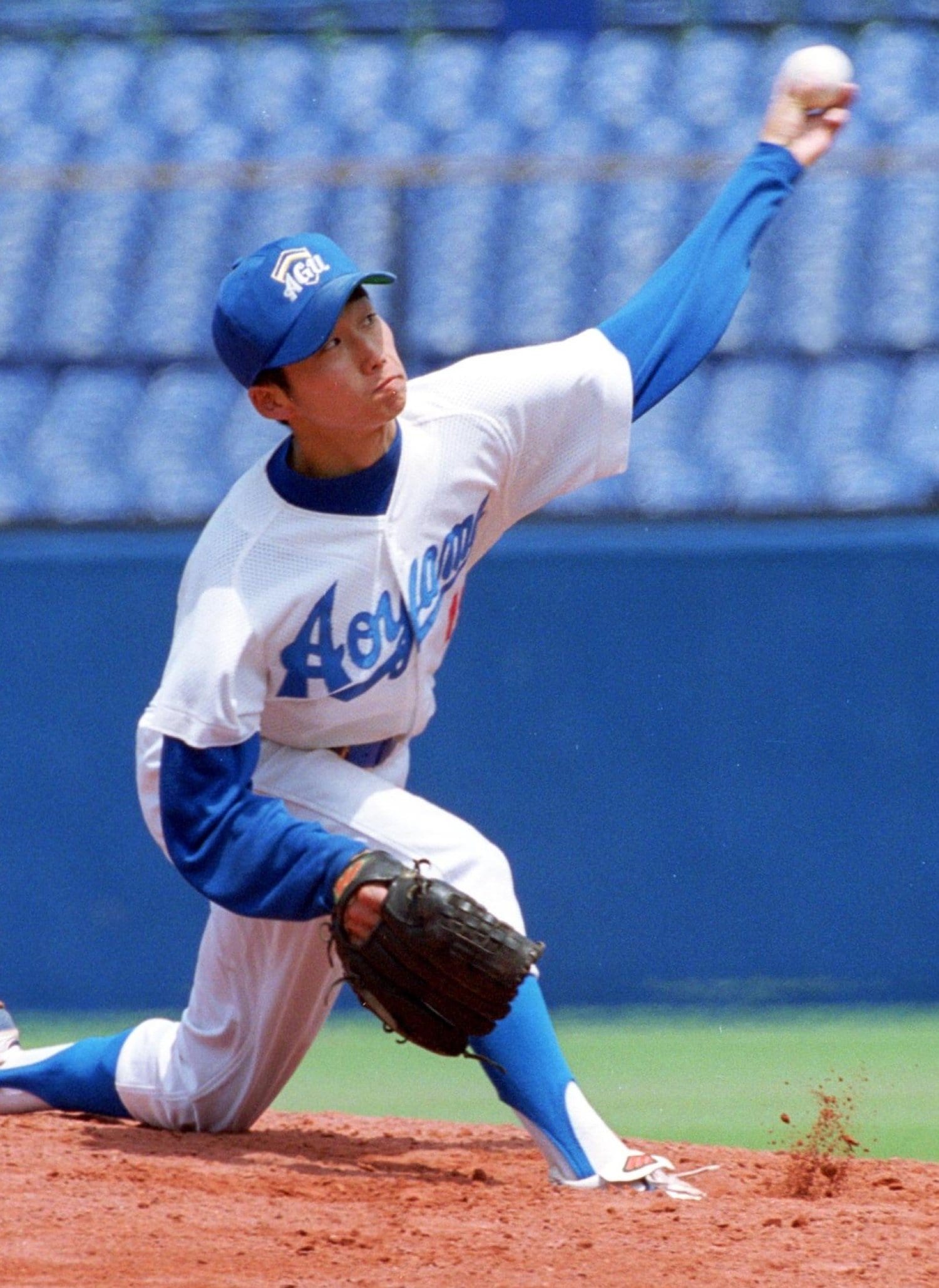 青学時代の石川。大学2年次の東都大学野球で(1999年) ©Sankei Shimbun