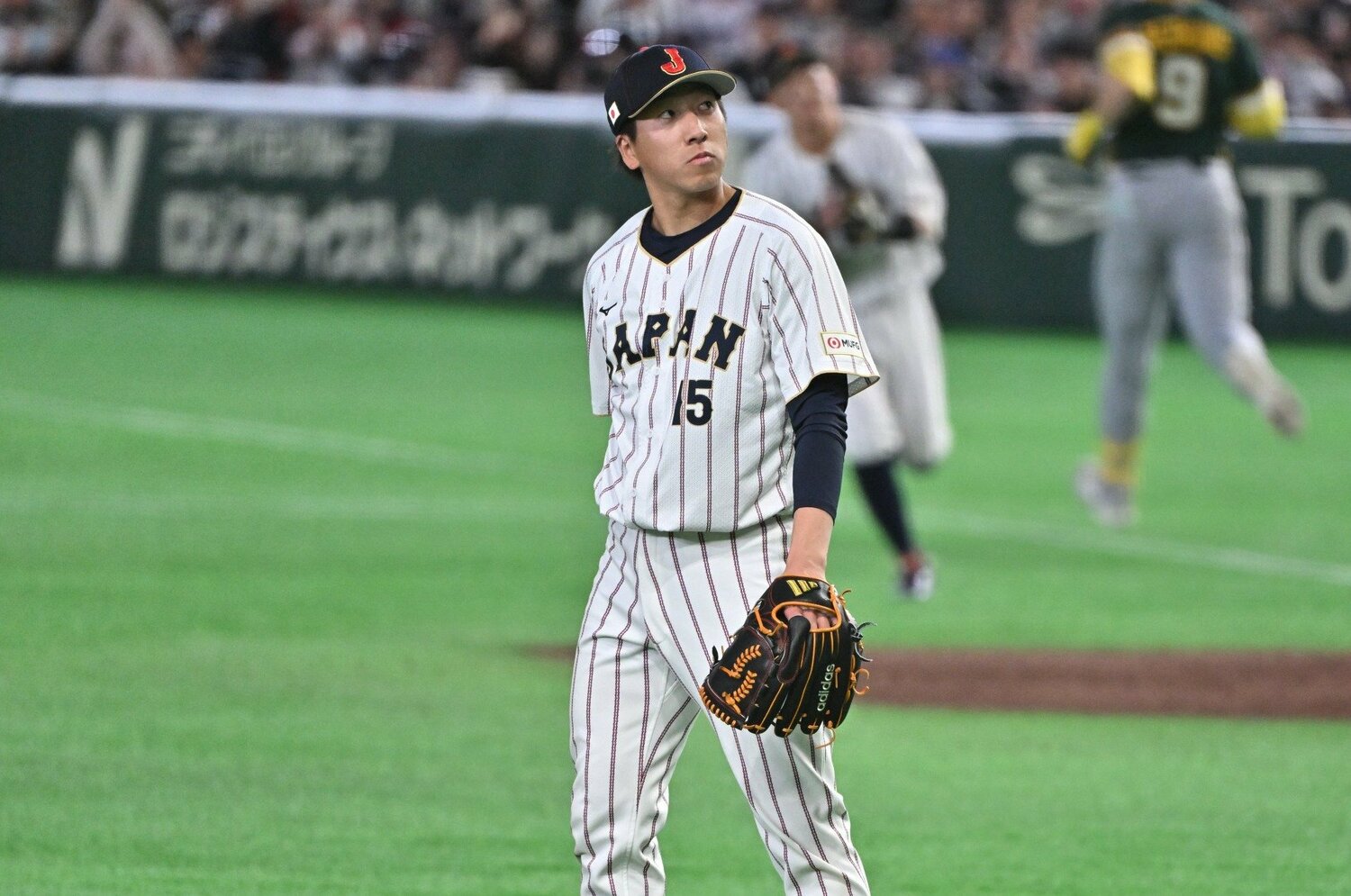 オーストラリア戦では9回に2本の本塁打を被弾するなど不調に見えた大勢だが、実はスカウトの評価は高いという ©Hideki Sugiyama