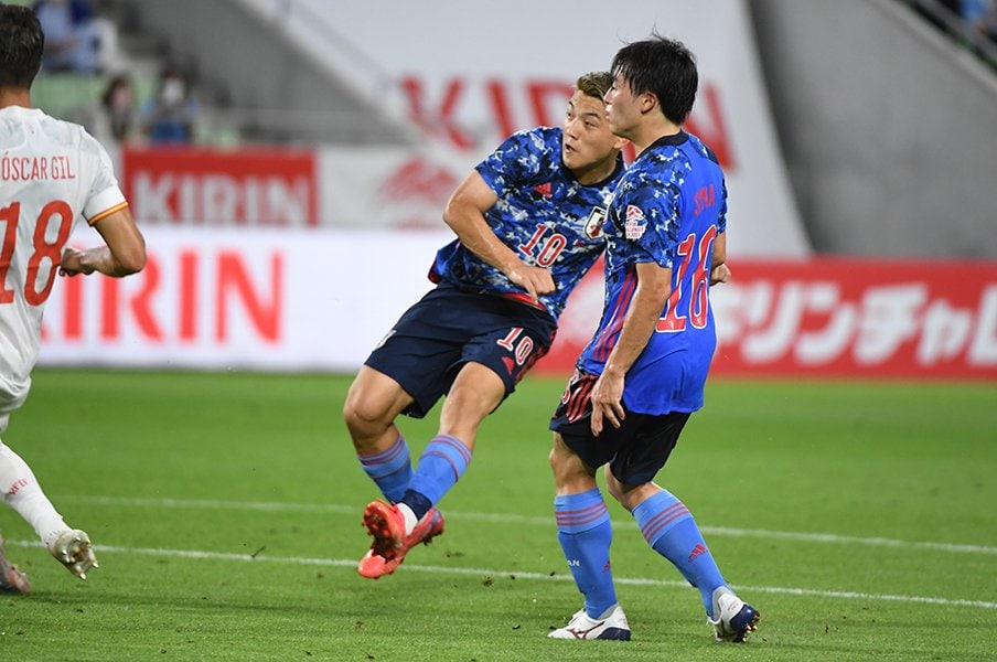 スペイン戦でのゴール©JFA/AFLO