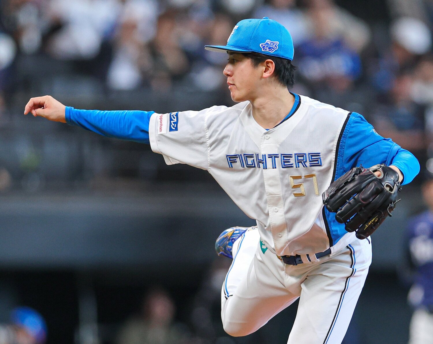 今季、ここまでプロ初完封を含む4勝を挙げ、先発ローテの核のひとりになりつつある北山　©︎JIJI PRESS