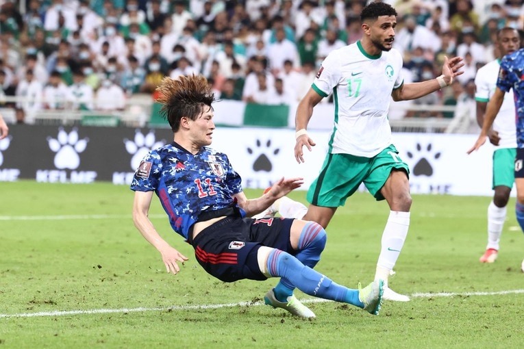 代表ではサイドで起用されることの多い古橋亨梧だが、セルティックでは「真ん中」のポジションで結果を残している　©JFA/AFLO