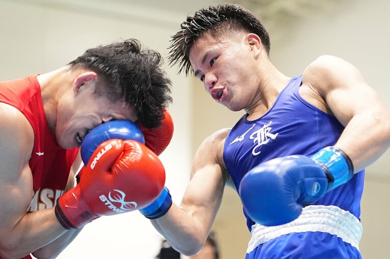 アマチュアボクシング最高峰の全日本選手権・ウェルター級で優勝した藤木勇我（興国高校3年）　©Naoki Fukuda