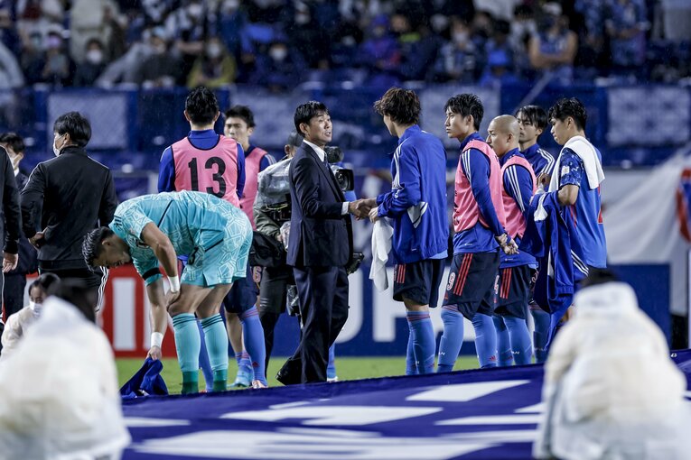 試合後の森保一監督　©Kiichi Matsumoto/JMPA