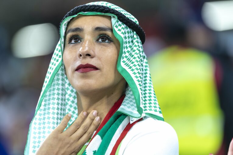 カタールW杯の女性サポーター　©Takuya Sugiyama/JMPA