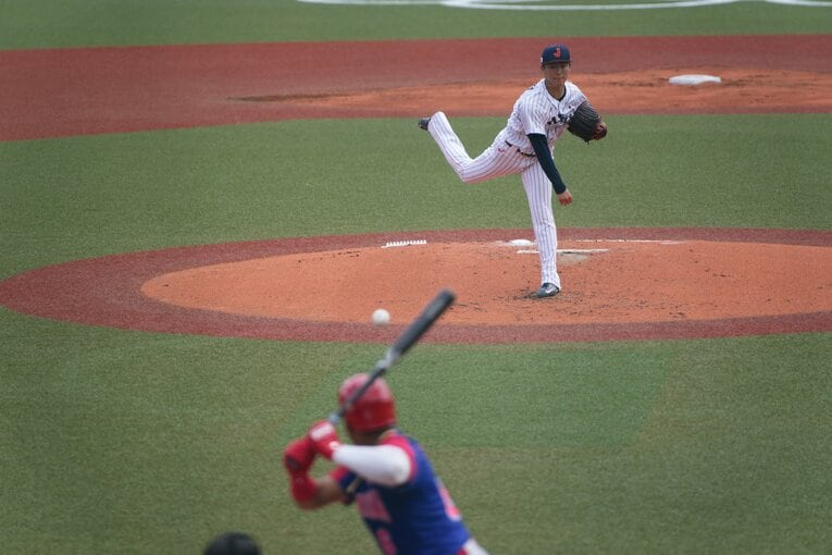 東京五輪での山本由伸　©JMPA