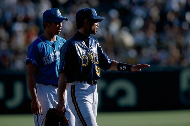 NPB時代の松坂とイチロー©Naoya Sanuki