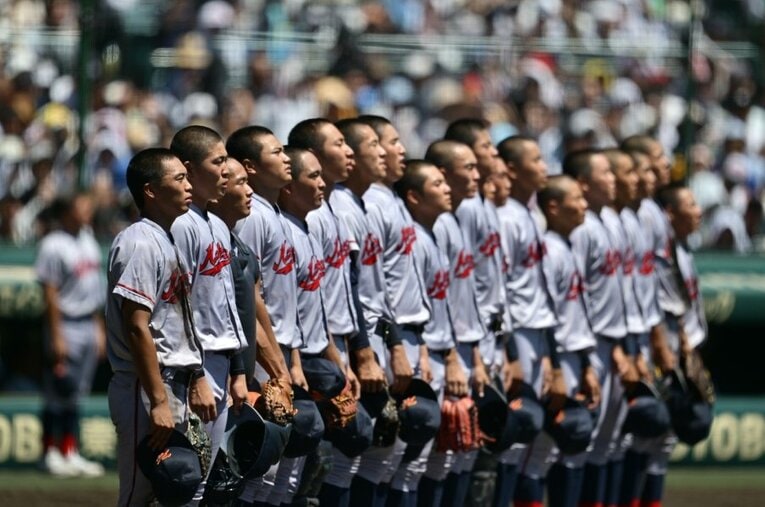 今夏の甲子園を制した京都国際ナイン ／ photograph by Hideki Sugiyama