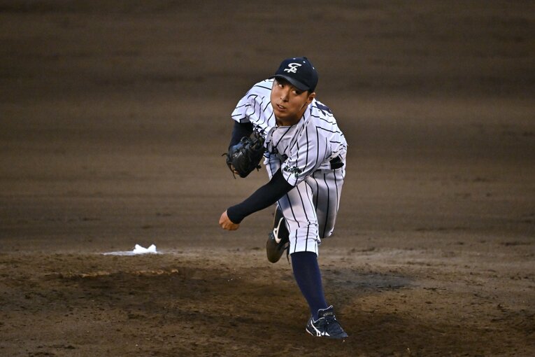 侍ジャパン大学生代表の選考合宿でも好投した渡邉　©Hideki Sugiyama