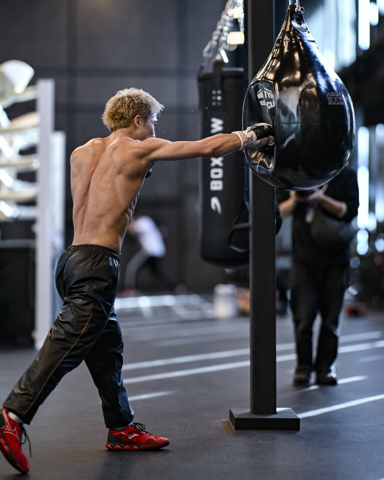 ピカソ戦直前、現地リヤドでの井上尚弥のジムワーク　©Hiroaki Finito Yamaguchi