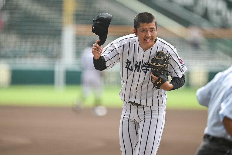 あどけない笑顔を見せる九州学院・村上慶太　©Nanae Suzuki