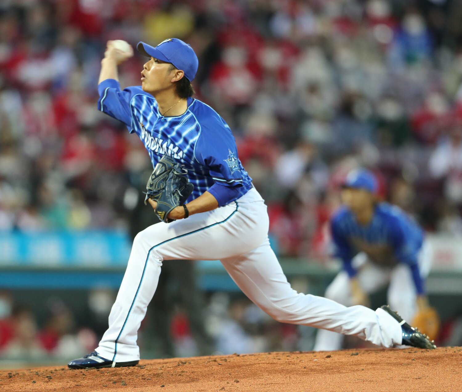 4月22日のvs広島戦にて　©JIJI PRESS