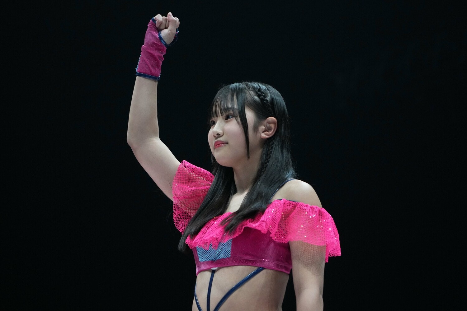 春から中学3年生になる女子プロレスラーの美蘭　©Essei Hara