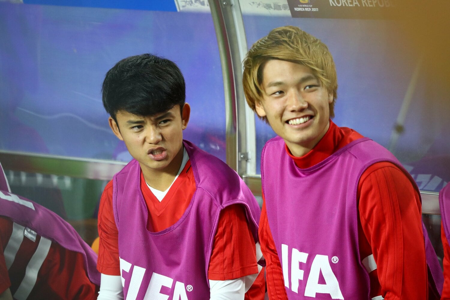 U-20の代表としてのちにA代表で一緒になる久保建英らとプレー ©AFLO