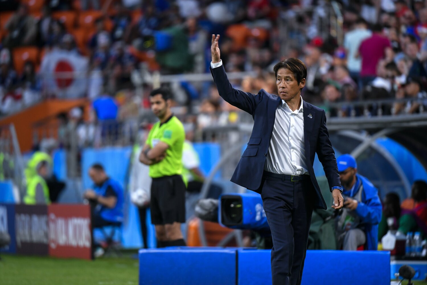 ロシアW杯直前にハリルホジッチ監督から日本代表を引き継ぎ、ベスト16進出を果たした西野朗監督 ©︎Takuya Sugiyama/JMPA