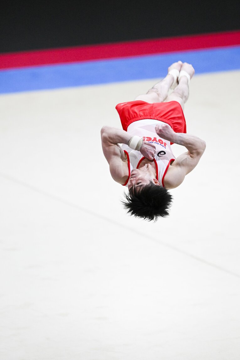 内村航平が「一番得意」と自負してきたゆかの演技 ©Asami Enomoto