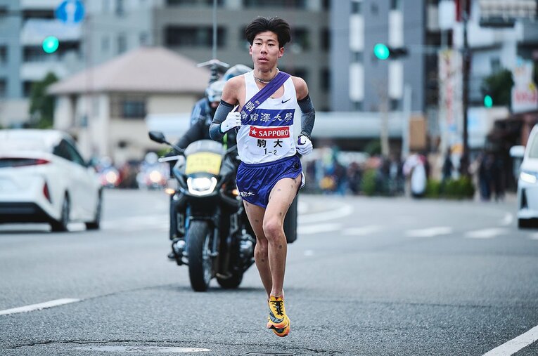 駒大・田澤の2区での走り　©Yuki Suenaga
