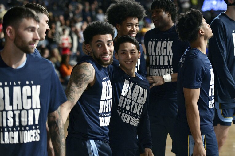 チームメイトたちの心を掴んだ河村のキャラクター　©︎AP/AFLO