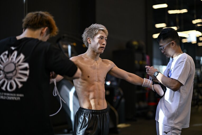 ピカソ戦直前、現地リヤドでの井上尚弥のジムワーク　©Hiroaki Finito Yamaguchi