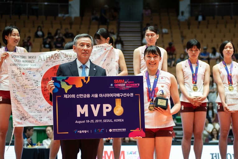 2019年アジア選手権でMVPとベストアウトサイドスパイカーに輝いた石川真佑　©︎JIJI PRESS
