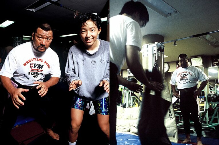 アニマル浜口レスリング道場体験記。アニマル浜口＆浜口京子（Number325号 1993.10） ／ photograph by Tadashi Shirasawa