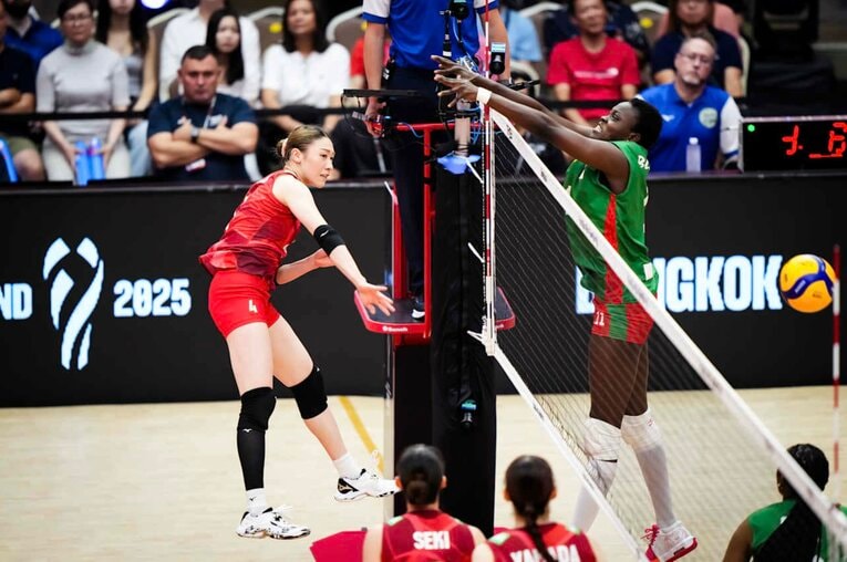 石川真佑（2025年世界選手権・カメルーン戦）©︎Volleyball World