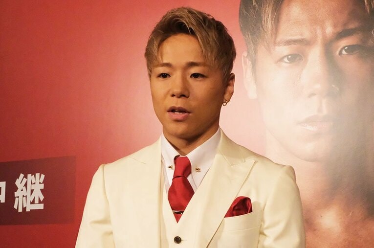 6月の復帰戦に向けた会見に登場した武尊 ／ photograph by Norihiro Hashimoto