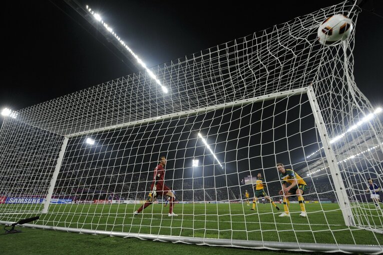 2011年アジア杯決勝、李忠成のボレーシュート　©Takuya Sugiyama