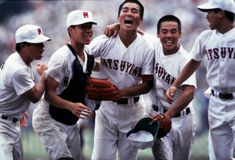 奇跡の“大遠投”でピンチを救った矢野ら松山商ナイン ©Takao Yamada