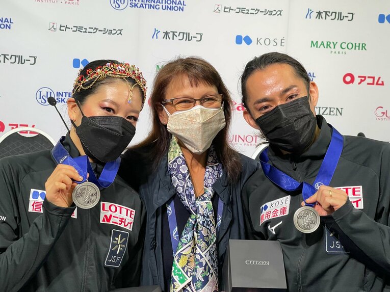 村元・高橋組とズエワコーチ　©Akiko Tamura