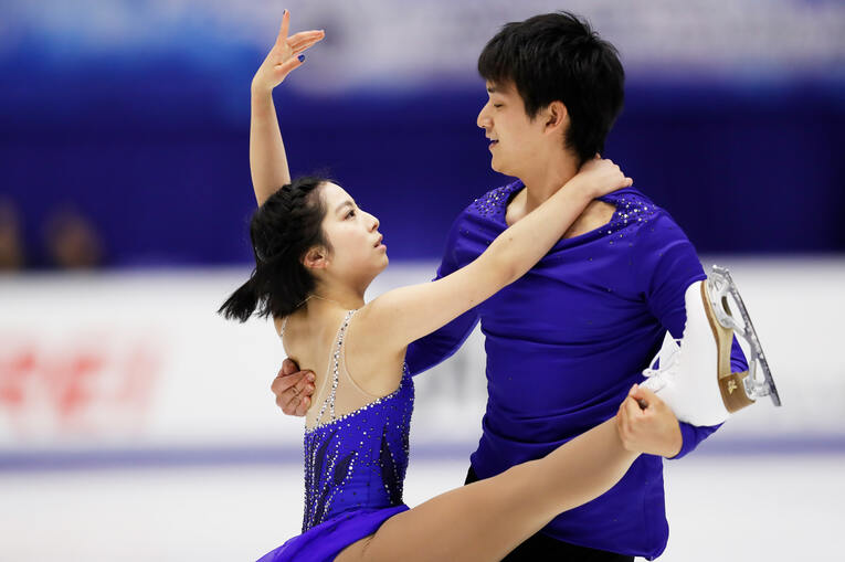 結成1年目、2019年のNHK杯フリーの実際の演技　©AFLO