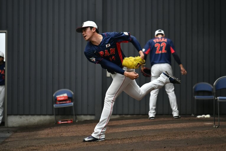 侍ジャパン強化合宿中の佐々木　©︎Hideki Sugiyama