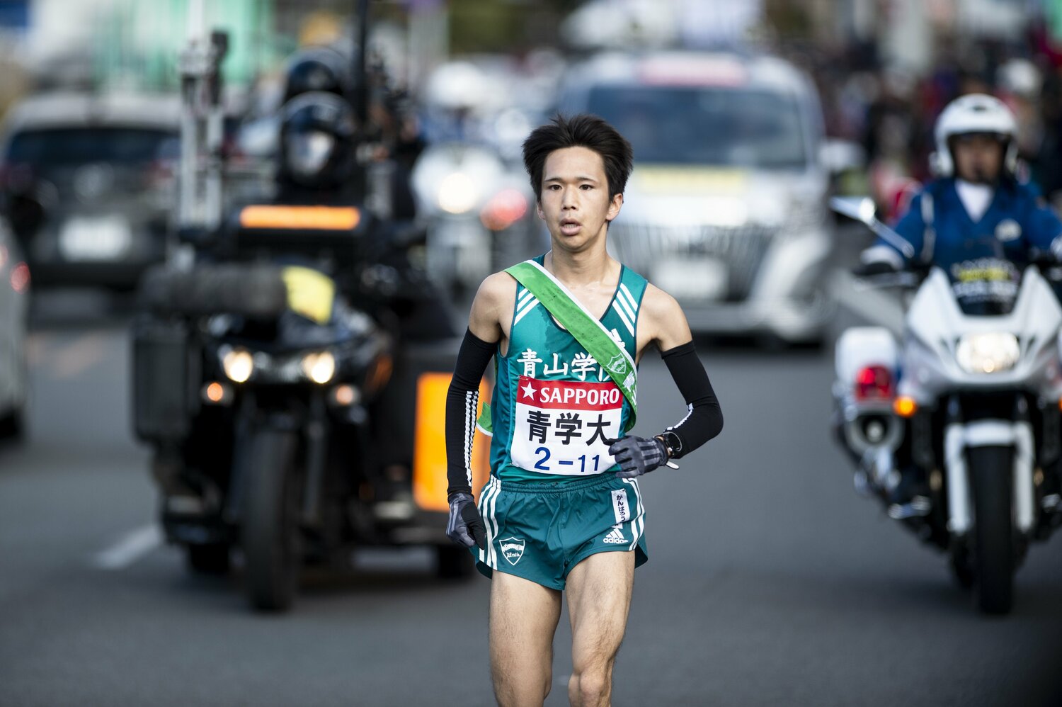 2020年箱根駅伝4区の青学大・吉田祐也　©Yuki Suenaga