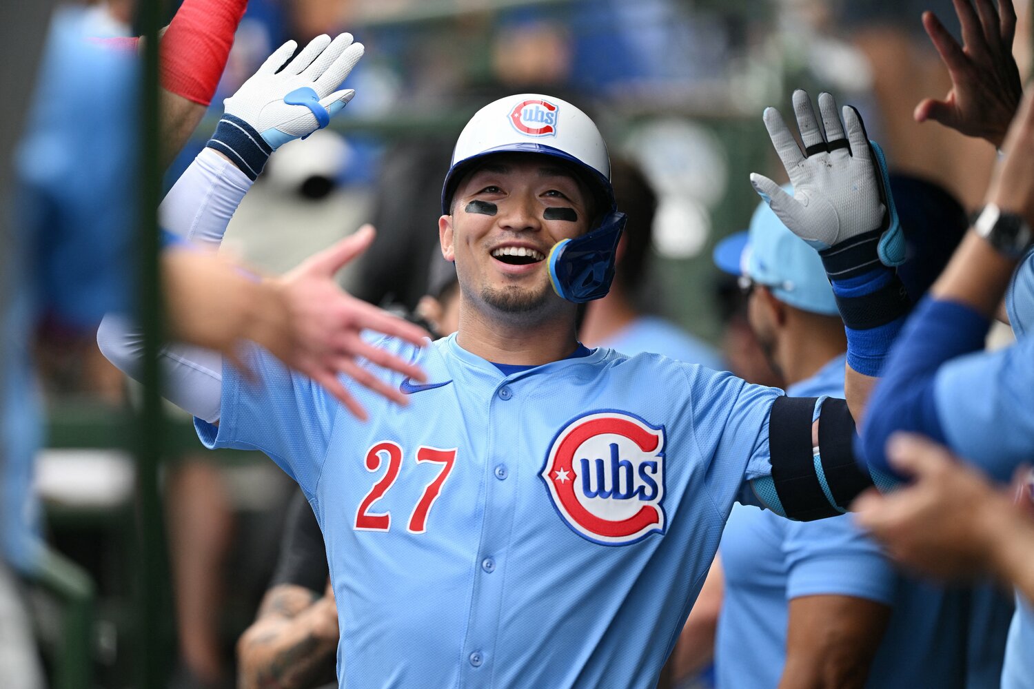 ここまでキャリアハイの成績を残しながら球宴は落選したカブスの鈴木　©JIJI PRESS