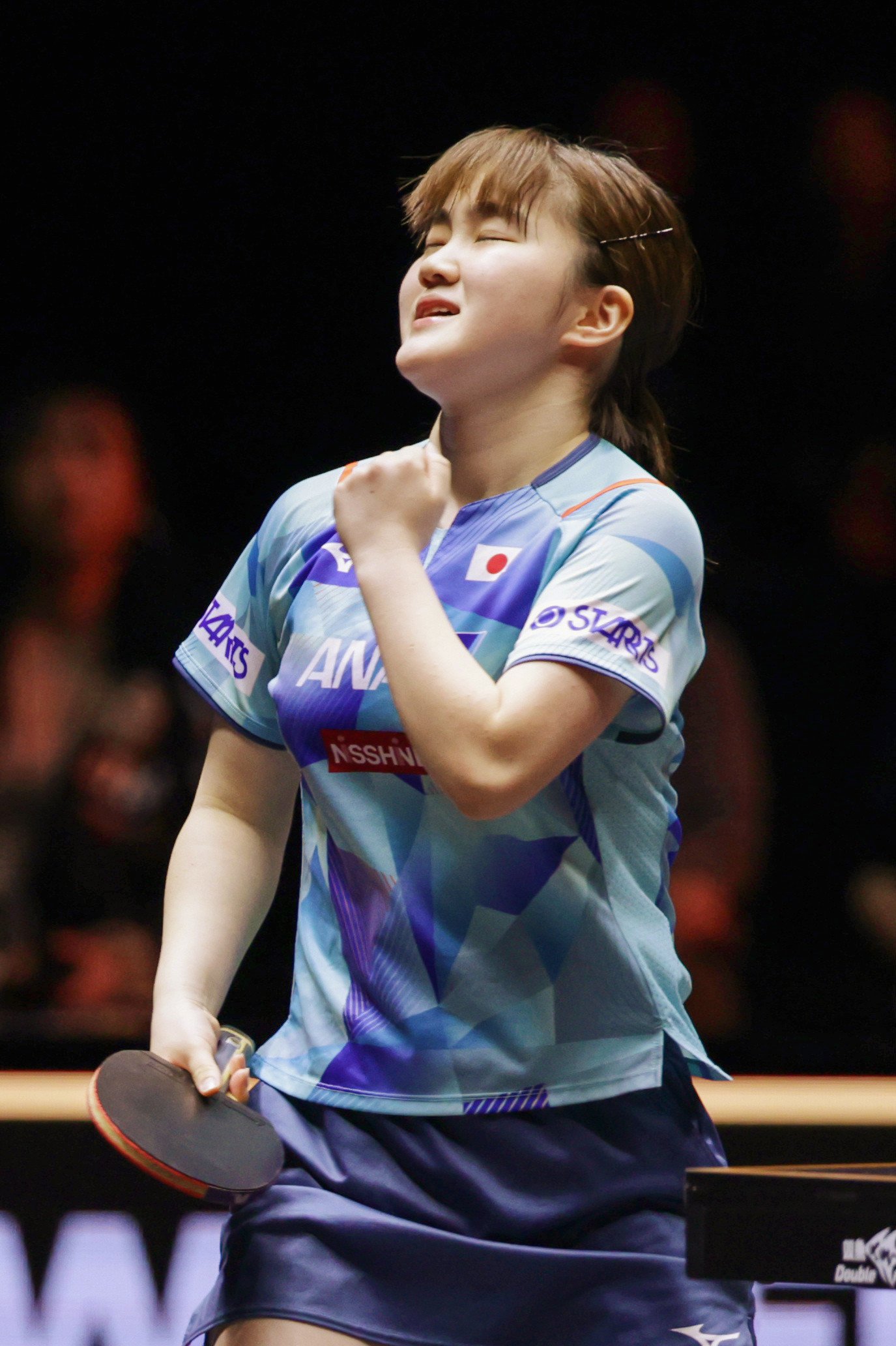 伊藤に勝利し、ガッツポーズを作った大藤　©JIJI PRESS