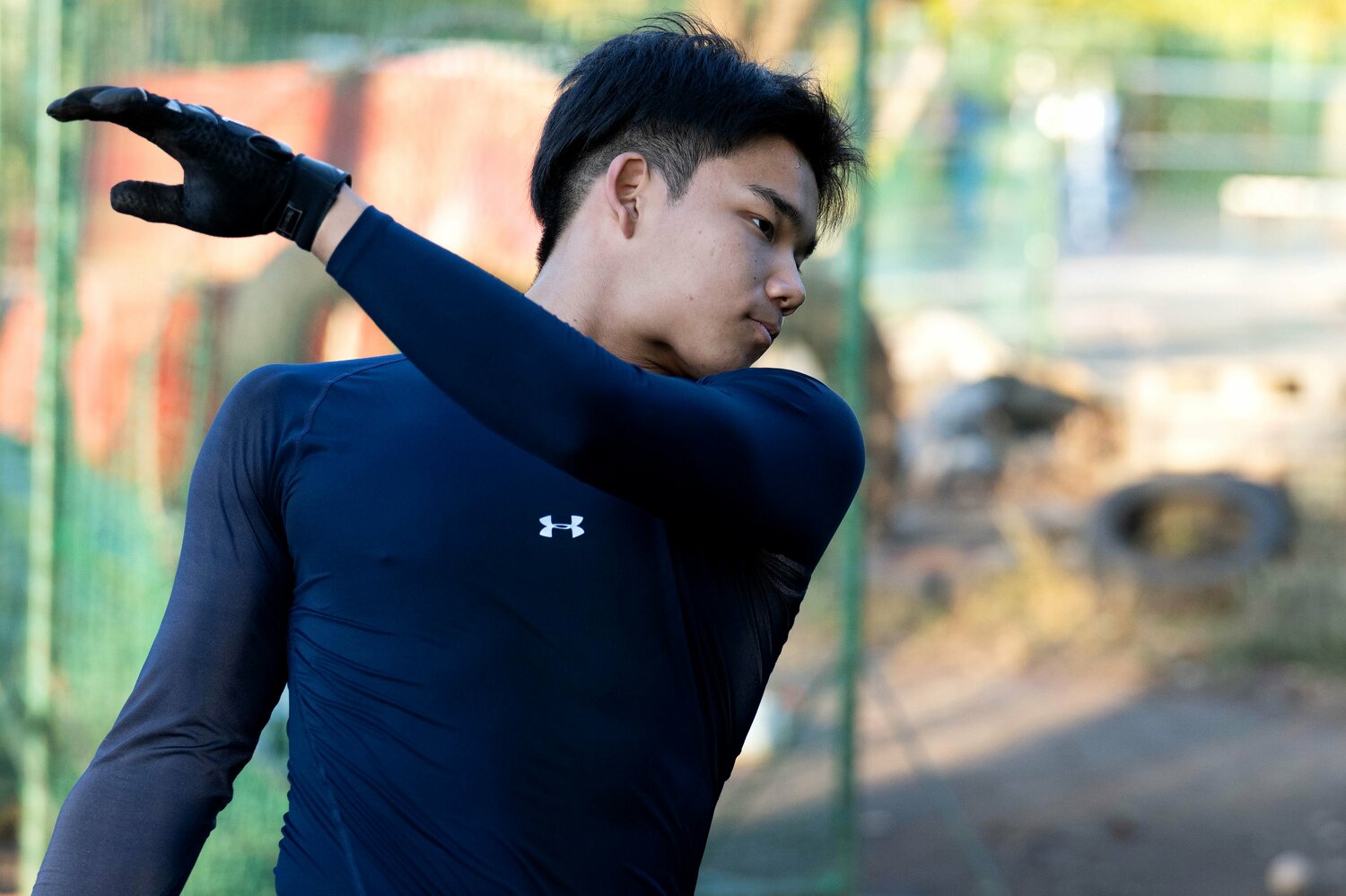 打撃練習中の森井　©Takashi Shimizu