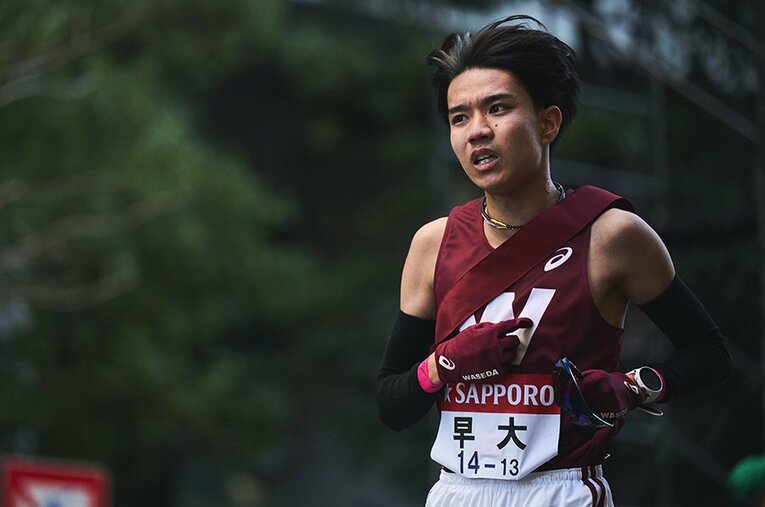 総合6位でのフィニッシュとなった早稲田大学10区の菅野雄太 ／ photograph by Yuki Suenaga