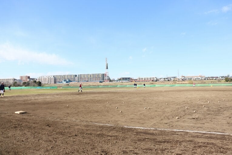 稲城シニアのトレーニング風景。意外にも大阪桐蔭への進学は平嶋が初だという　©Genki Taguchi