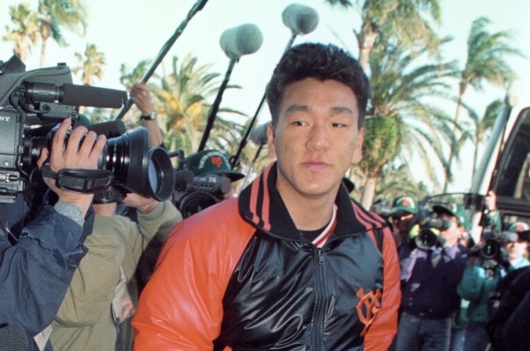 1993年2月1日、初めてのキャンプに臨むルーキーの松井秀喜 ／ photograph by KYODO