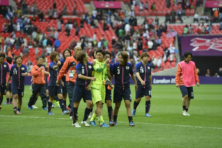 宮間あや、福元美穂、岩清水梓（2012年ロンドン五輪）©︎JMPA　