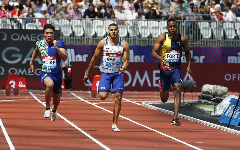 2019年のダイヤモンドリーグで9秒台をマークした小池©NurPhoto/Getty Images