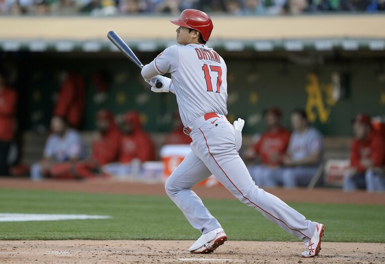 二塁打を放った大谷©Getty Images