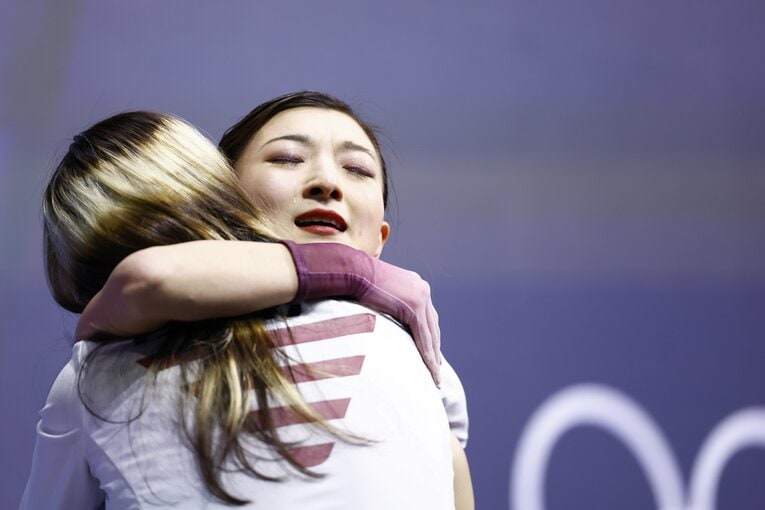 ミラノ五輪女子シングルフリー、坂本の“絶望の涙”…しかし、アリサ・リュウが…。（写真は右に続きます）　©Sunao Noto/JMPA