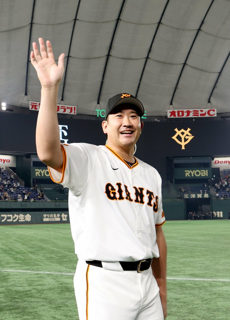 35歳でオリオールズへの移籍が決まった巨人の菅野　©JIJI PRESS