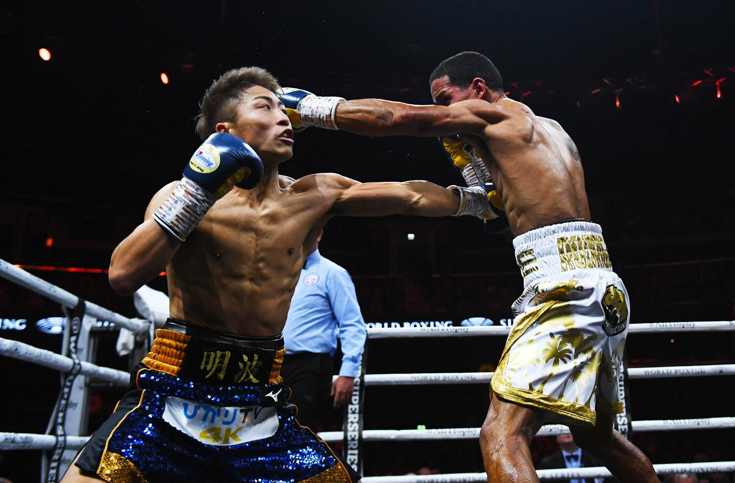  2019年5月18日、井上尚弥に敗れたエマヌエル・ロドリゲス。それまで無敗だったロドリゲスも2ラウンド1分19秒でTKO負け　©Getty Images